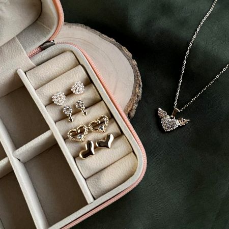 18K Gold Plated Classic Pearl Earring Necklace Set